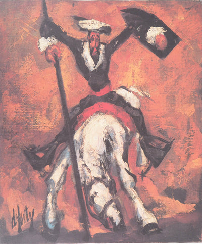 Henry Maurice D'ANTY : Don Quichotte - Lithographie (détail)