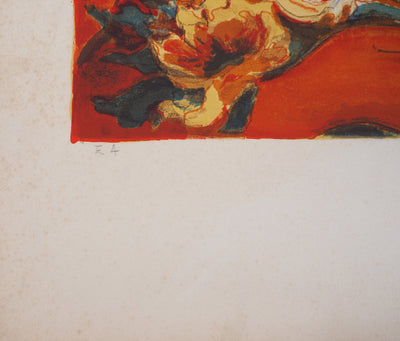 Henry Maurice D'ANTY : Mère et enfant - Lithographie (détail)