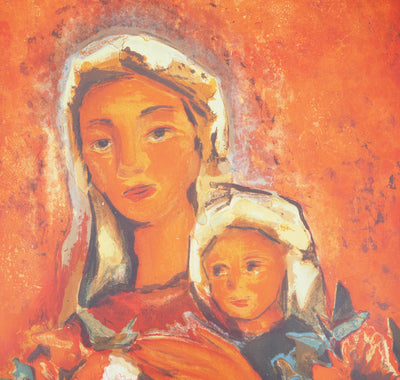 Henry Maurice D'ANTY : Mère et enfant - Lithographie (détail)