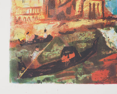 Henry Maurice D'ANTY : Vue de rivière - Lithographie (détail)