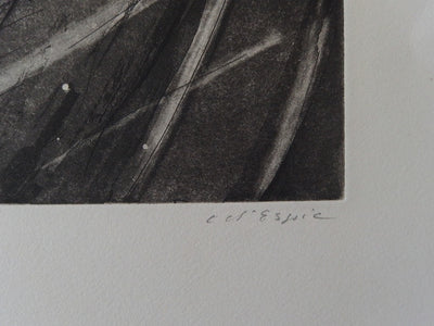 Christian D'ESPIC :  - Gravure (détail)