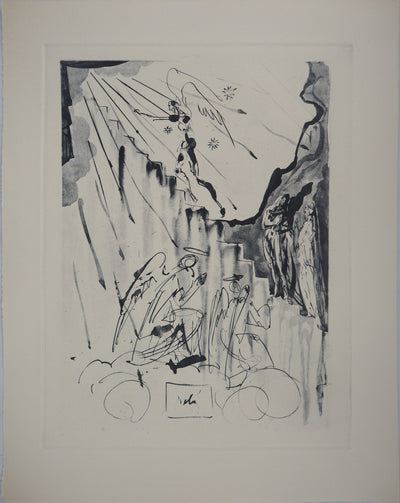 Salvador DALI : Paradis 21 : L'échelle mystique, Gravure originale (vue générale) - Crédit photo : Galerie Art.Paris