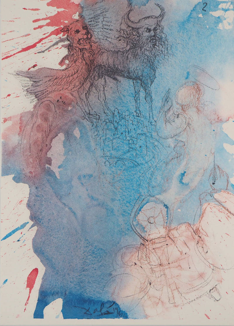 Salvador DALI : Biblia Sacra : Les Anges, Lithographie originale (vue générale) - Crédit photo : Galerie Art.Paris