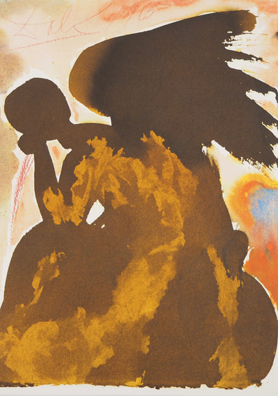 Salvador DALI : Biblia Sacra : L'Ange Noir, Lithographie originale (vue générale) - Crédit photo : Galerie Art.Paris