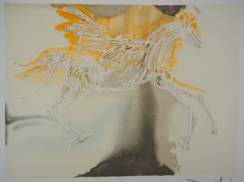 Salvador DALI : Pégase, 1983 - Lithographie (détail)