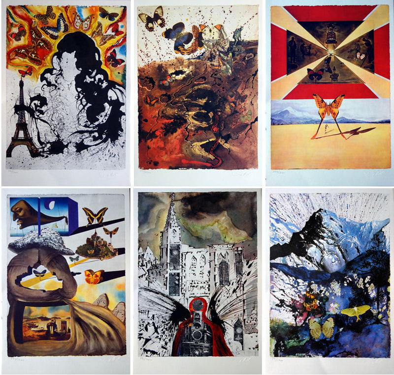 Salvador DALI : SNCF : Suite Papillon, Lithographie originale (vue générale) - Crédit photo : Galerie Art.Paris