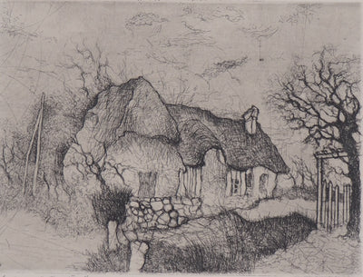 Jean-Claude DARMON : La chaumière - Gravure