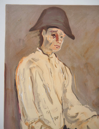Gabriel DAUCHOT : L'arlequin à la rose - Lithographie (détail)