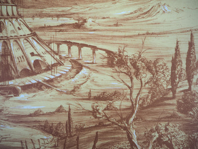 Marc DAUTRY : La construction - Lithographie (détail)