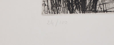F. DAVID : La moisson - Gravure (détail)