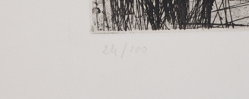 F. DAVID : La moisson - Gravure (détail)