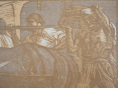 Adolpho DE CAROLIS : Le Travail, 1923 - Gravure sur bois (détail)