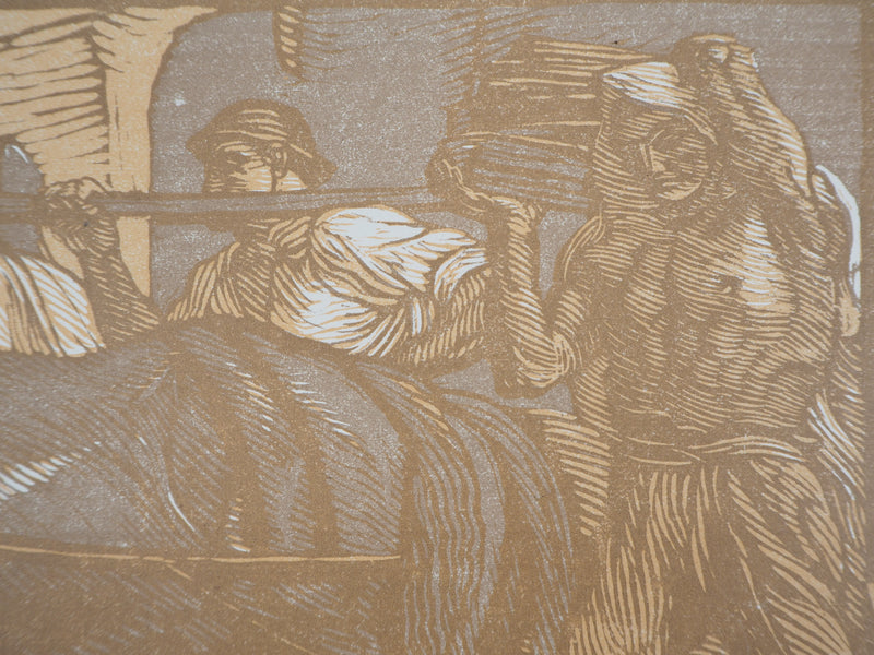 Adolpho DE CAROLIS : Le Travail, 1923 - Gravure sur bois (détail)