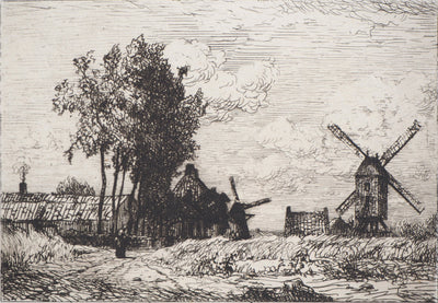Marcellin DE GROISEILLIEZ : Avelghen près de Courtray - Gravure