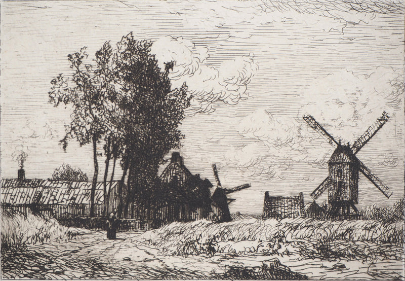 Marcellin DE GROISEILLIEZ : Avelghen près de Courtray - Gravure