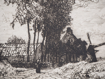 Marcellin DE GROISEILLIEZ : Avelghen près de Courtray - Gravure (détail)