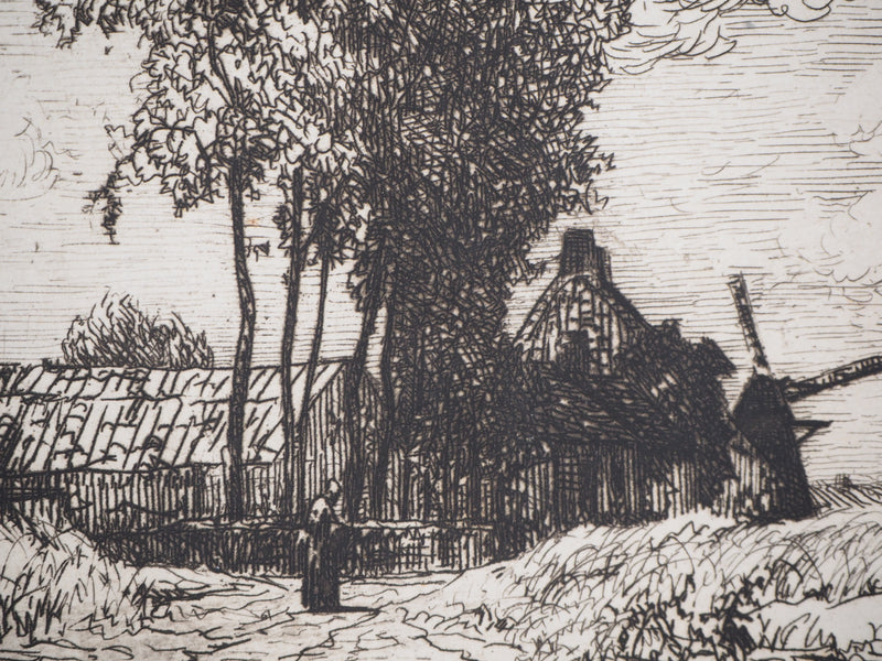 Marcellin DE GROISEILLIEZ : Avelghen près de Courtray - Gravure (détail)