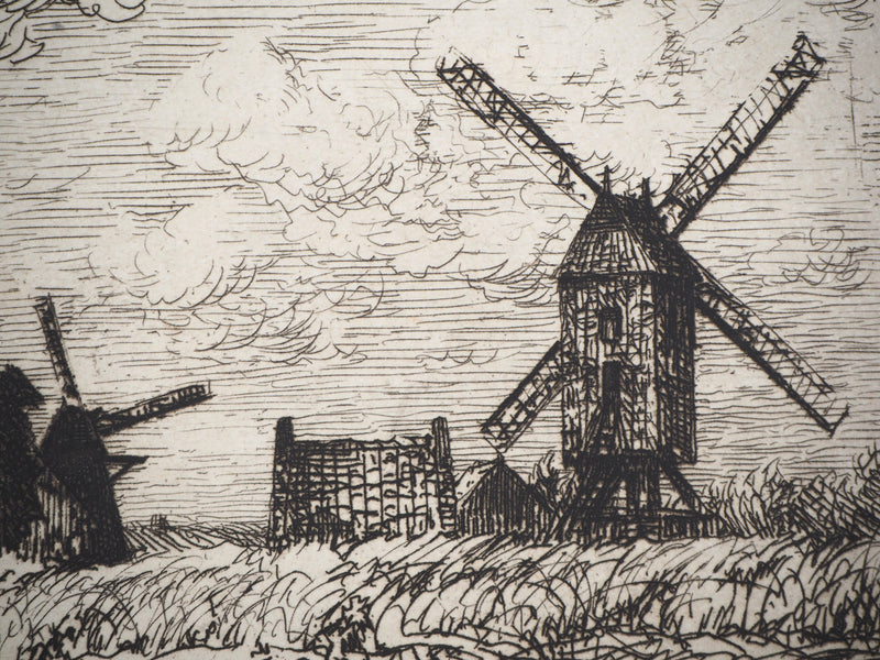 Marcellin DE GROISEILLIEZ : Avelghen près de Courtray - Gravure (détail)
