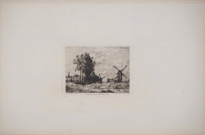Marcellin DE GROISEILLIEZ : Avelghen près de Courtray - Gravure (détail)