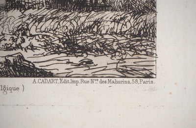 Marcellin DE GROISEILLIEZ : Avelghen près de Courtray - Gravure (détail)