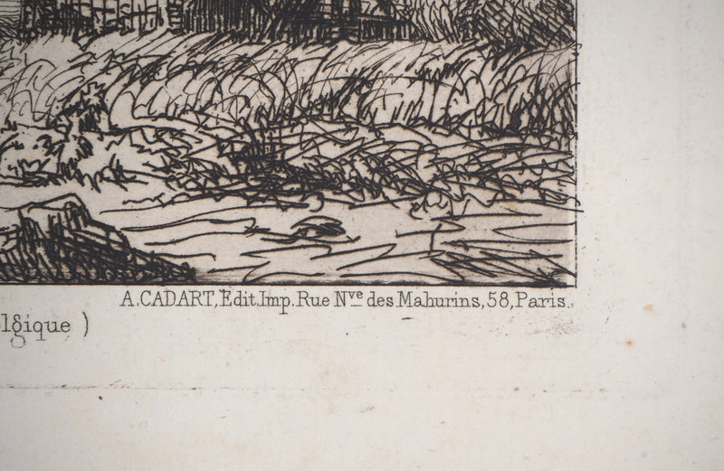 Marcellin DE GROISEILLIEZ : Avelghen près de Courtray - Gravure (détail)