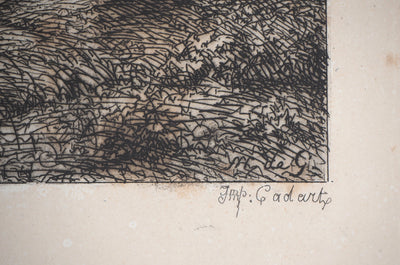 Marcellin DE GROISEILLIEZ : La barrière - Gravure (détail)