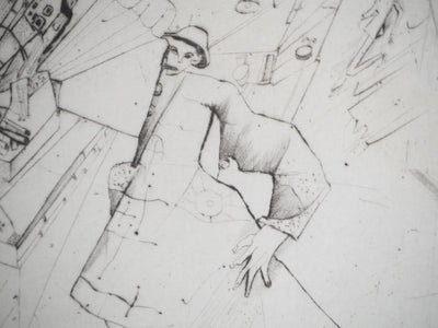 Alexis DE KERMOAL : Compression d'une ville - Gravure (détail)