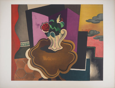 Roger DE LA FRESNAYE : Bouquet de roses cubiste, Lithographie originale (vue générale) - Crédit photo : Galerie Art.Paris