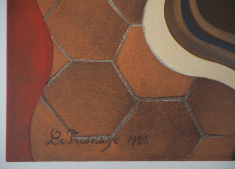 Roger DE LA FRESNAYE : Bouquet de roses cubiste, Lithographie originale (photo de détail 2) - Crédit photo : Galerie Art.Paris