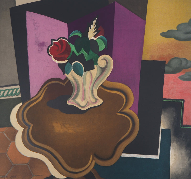 Roger DE LA FRESNAYE : Bouquet de roses cubiste, Lithographie originale (photo de détail 3) - Crédit photo : Galerie Art.Paris