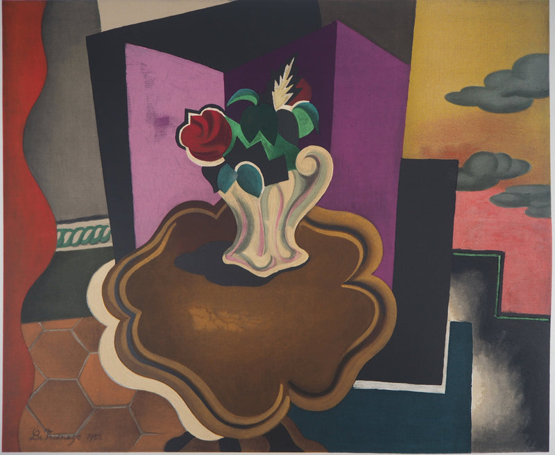 Roger DE LA FRESNAYE : Bouquet de roses cubiste, Lithographie originale (photo de détail 5) - Crédit photo : Galerie Art.Paris