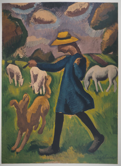 Roger DE LA FRESNAYE : Promenade dans les champs, Lithographie originale (photo de détail 3) - Crédit photo : Galerie Art.Paris