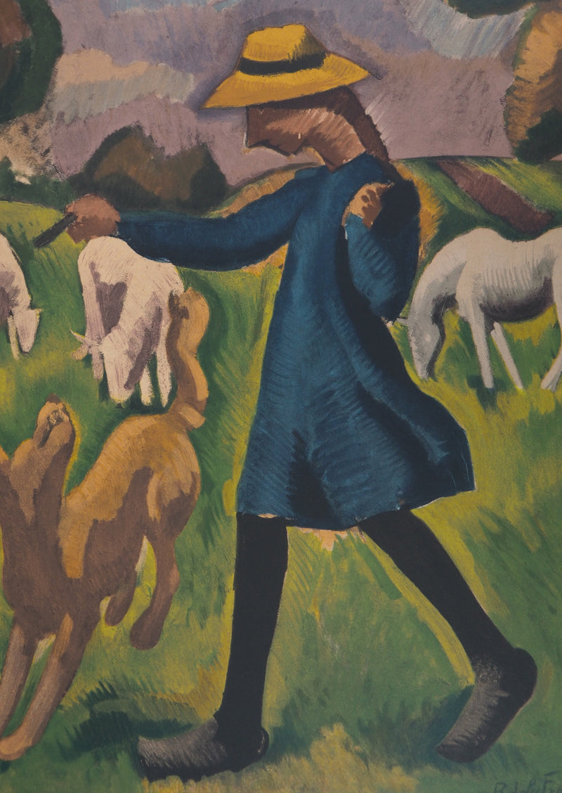 Roger DE LA FRESNAYE : Promenade dans les champs, Lithographie originale (photo de détail 5) - Crédit photo : Galerie Art.Paris