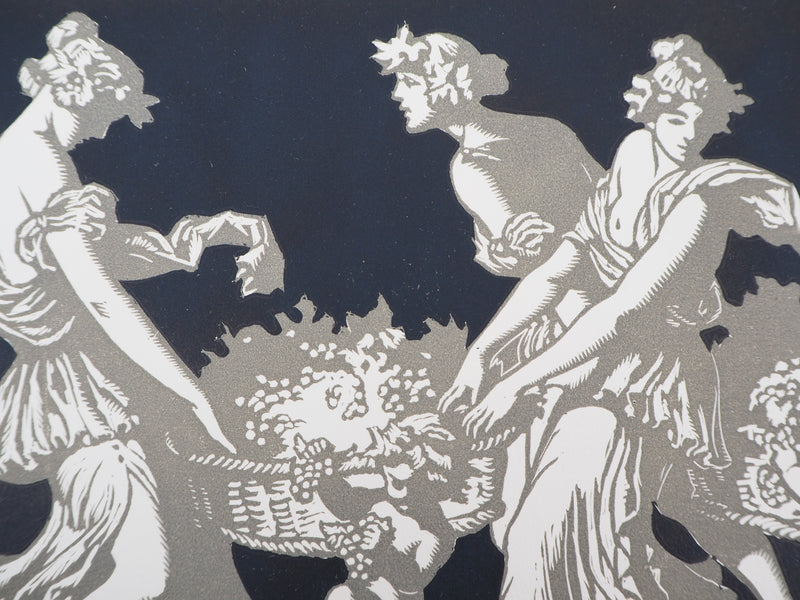 Maurice DE LAMBERT : Hommage à Bacchus, les vendanges, 1927 - Gravure sur bois (détail)