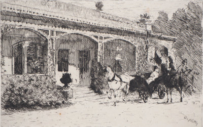 Giuseppe DE NITTIS : Retour d'une promenade - Gravure