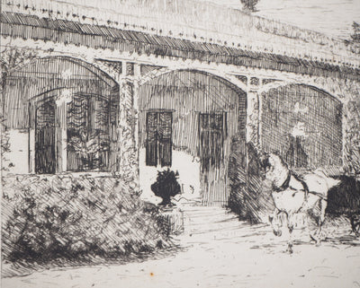 Giuseppe DE NITTIS : Retour d'une promenade - Gravure (détail)