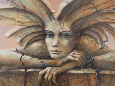 Francis DE SAINT GENIES : Énigme : Femme fatale - Lithographie (détail)