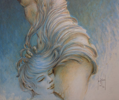 Francis DE SAINT GENIES : Amour à Samothrace - Lithographie (détail)