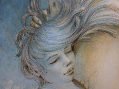 Francis DE SAINT GENIES : Amour à Samothrace - Lithographie (détail)