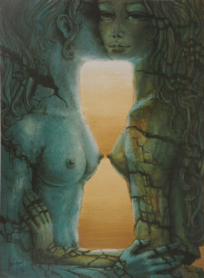 Francis DE SAINT-GENIES : Sablier féminin, 2008 - Lithographie