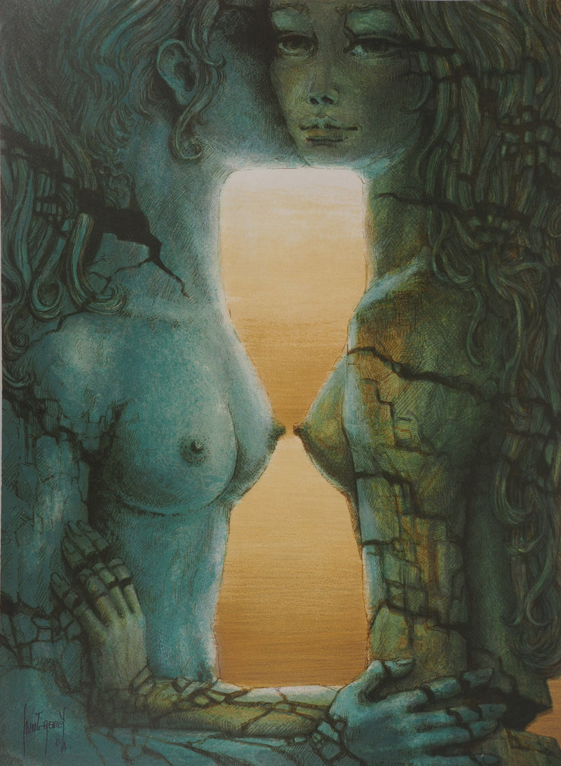 Francis DE SAINT-GENIES : Sablier féminin, 2008 - Lithographie