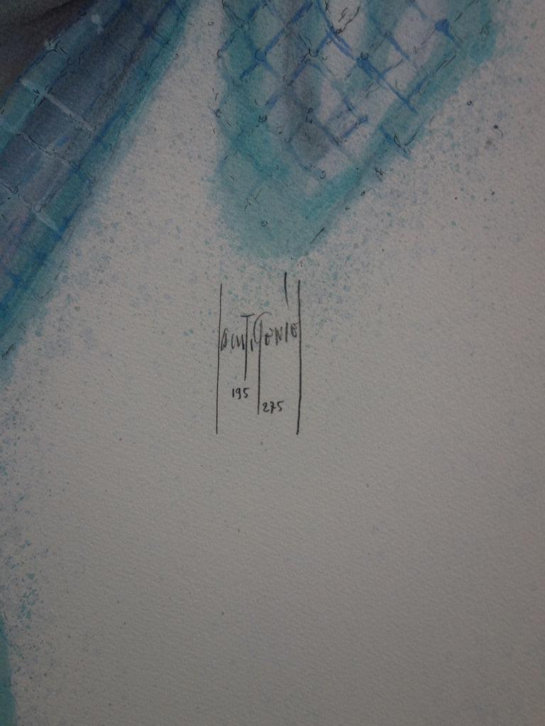 Francis DE SAINT-GENIES : Violette - Lithographie (détail)