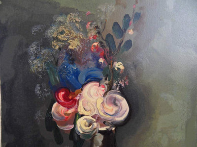 Maurice DE VLAMINCK : Le bouquet de roses - Lithographie (détail)