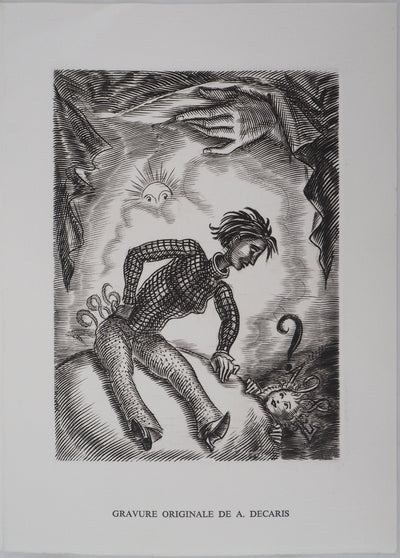 Albert DECARIS : L'aventure, 1987 - Gravure (détail)