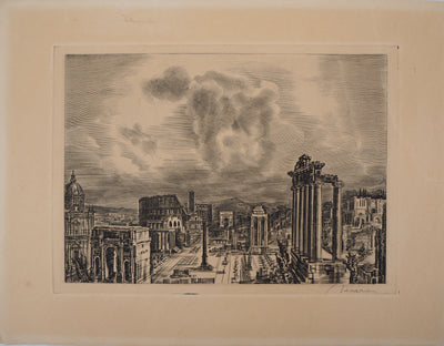 Albert DECARIS : Ruines de Rome - Gravure (détail)