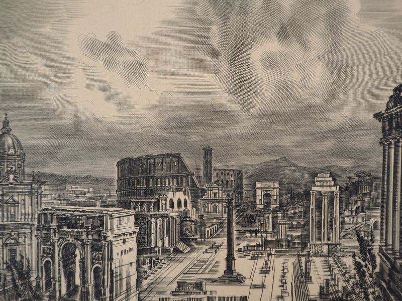 Albert DECARIS : Ruines de Rome - Gravure (détail)