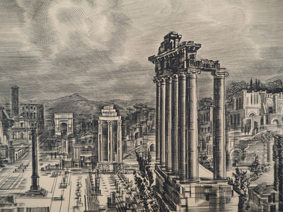 Albert DECARIS : Ruines de Rome - Gravure (détail)