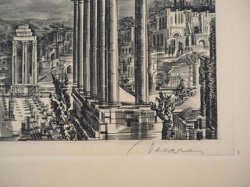Albert DECARIS : Ruines de Rome - Gravure (détail)
