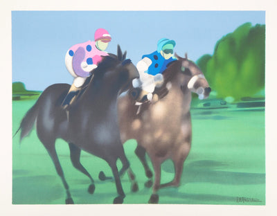 Alfred DEFOSSEZ : Au galop - Lithographie
