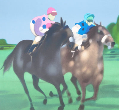 Alfred DEFOSSEZ : Au galop - Lithographie (détail)
